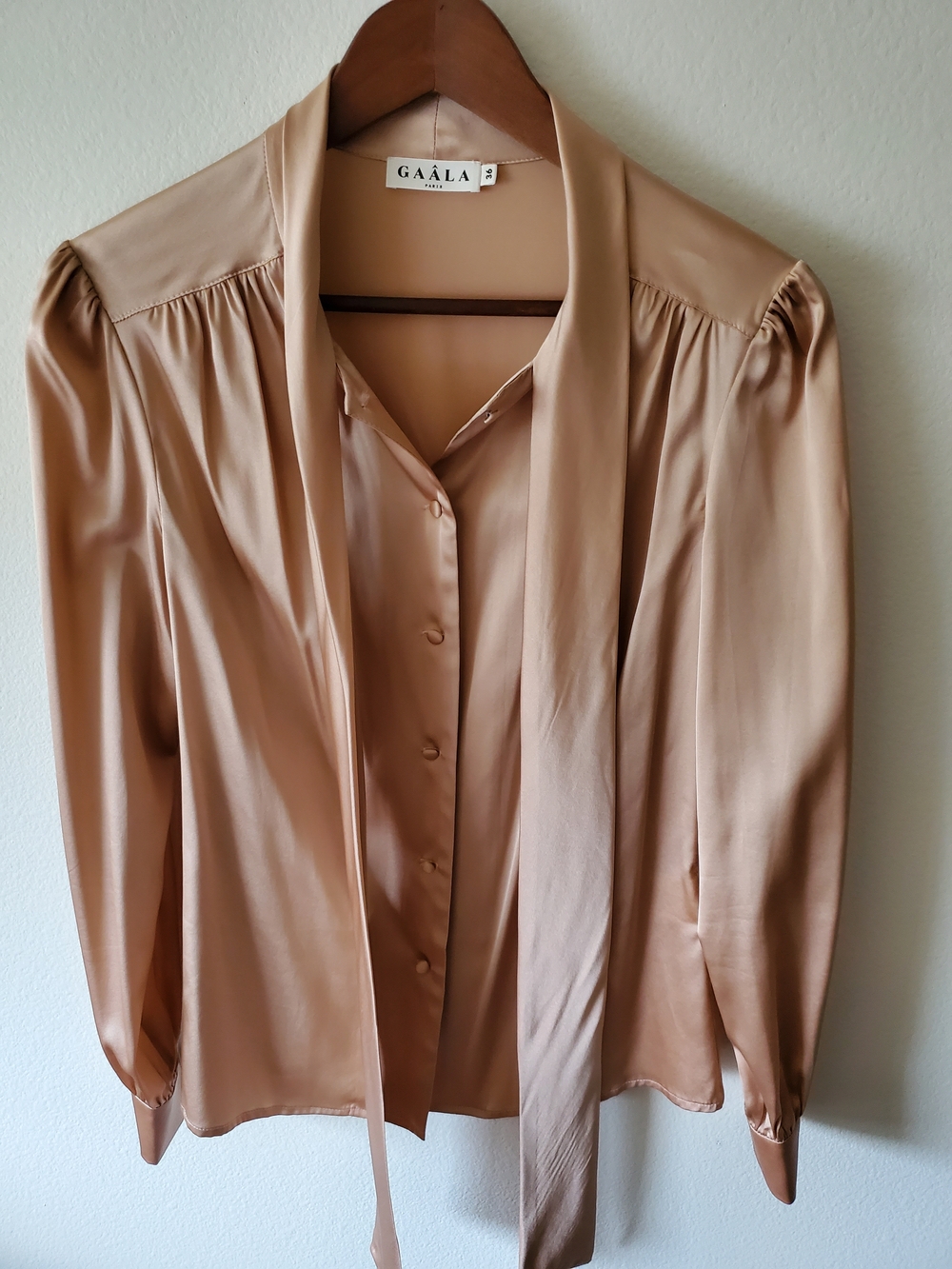 Gaâla Lena Silk Tie-Neck Blouse - Picture 5 of 9